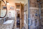 Downstairs Bathroom, Tiled Shower with Custom Glass Door